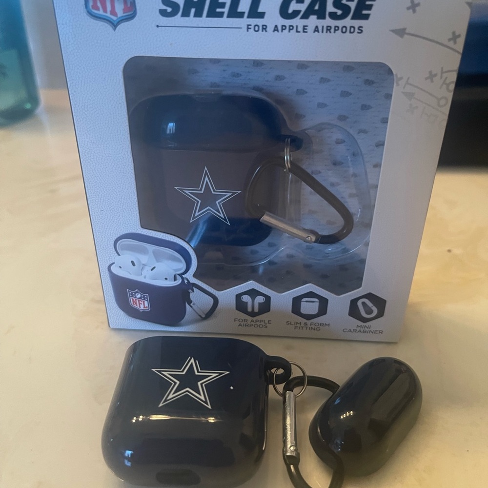 Two NFL Navy Blue AirPods Shell Case with Star Logo
